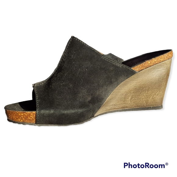 9 - Black Suede Mules /Espadrilles with Heel Strap - Picture 2 of 3